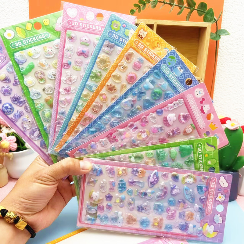 DIY手作り ステッカー★粘着シール★3D★手帳素材