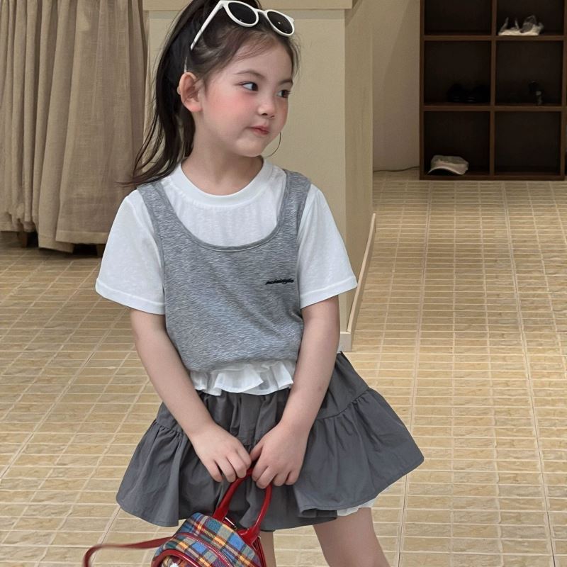 2026新作BS★子供服　重ね着トップス&スカート分けて★90cm〜150cm