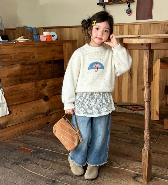 2026年秋新★子供服　セーター& ペプラム&ズボン分けて★100cm〜90cm