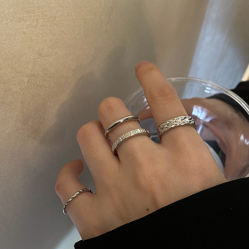 レディース用指輪   アクセサリー  復古ファッション    四点セット    个性リング  欧米風