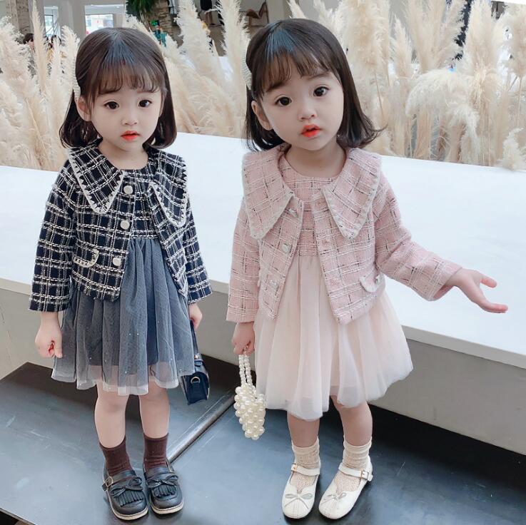 2022★秋冬新作★韓国風子供服★ワンピース+コート2セット★2色7-15