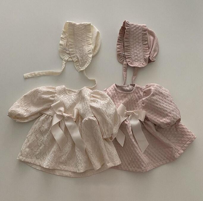 2023新作★子供服★ワンピース+帽子★ドレス★韓国風子供服★ベビー★可愛い★2色★66-90CM