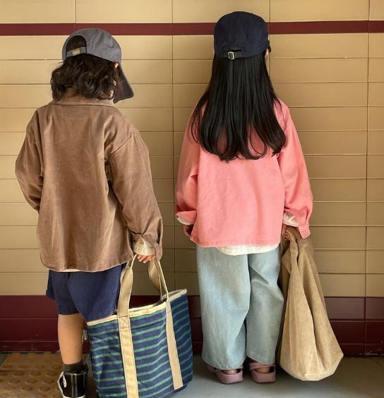 2023春新品★子供服　トップス　シャツ　90-150cm★2色