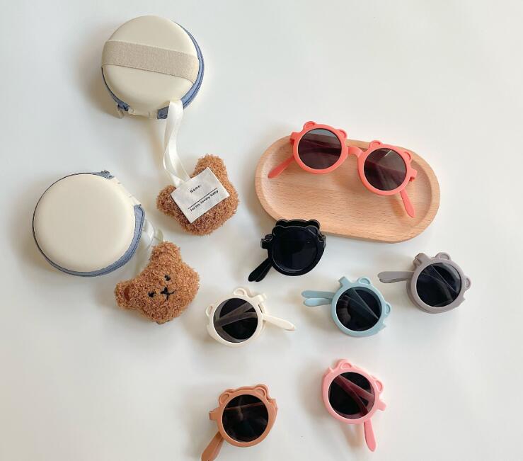 2023年新品★可愛い造型★キッズ眼鏡フレーム　折り畳★メガネ+ケース