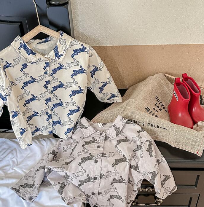 子供服★ワイシャツ★トップス★韓国風子供服★キッズ女の子★ウサギ柄★2色★80-130CM