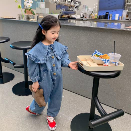 2023春新品★子供服　デニム連体服　90-140cm