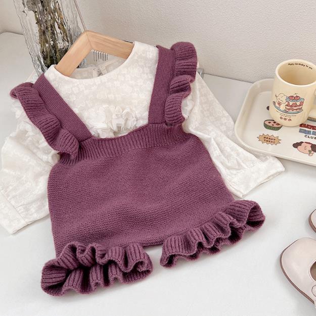 2023春新品★子供服　シャツ&ニットサロペット&靴下　分けて販売　80-130cm