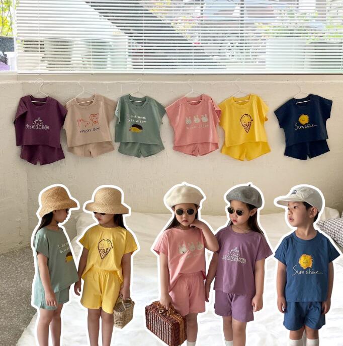 子供服★トップス+パンツ★セットアップ★韓国風子供服★キッズ★男女兼用★6色★80-130CM