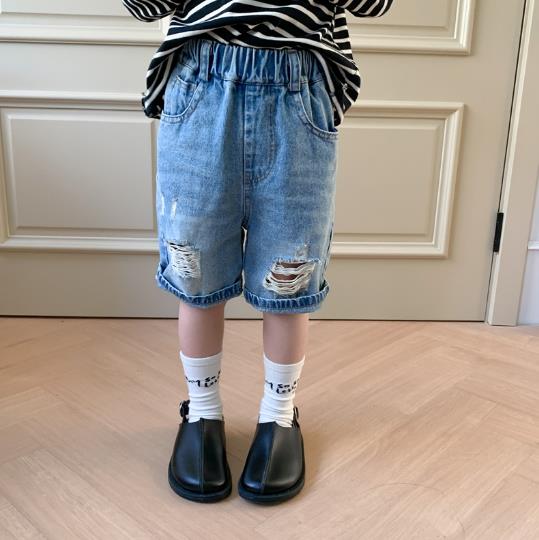 2023春夏新品★子供服　ボトムス　デニムズボン　五分丈　90-140cm