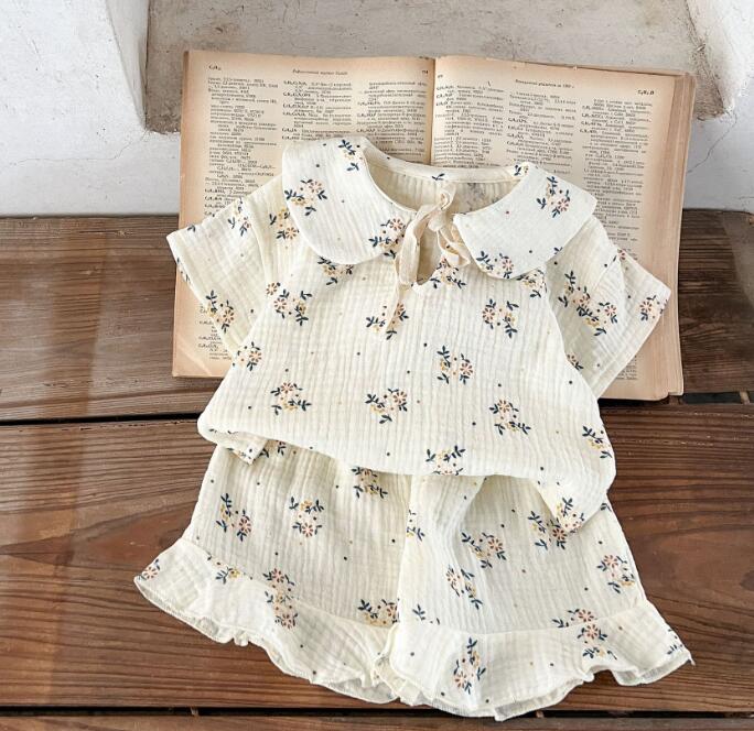 子供服★トップス+パンツ★セットアップ★韓国風子供服★花柄★ベビー★66-100CM