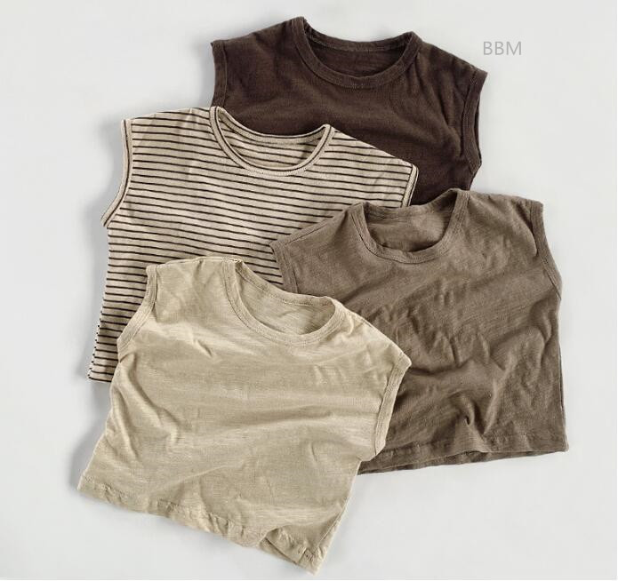 2023★春夏新作★韓国風子供服★タンクトップ★ベスト★無地★4色80-130CM
