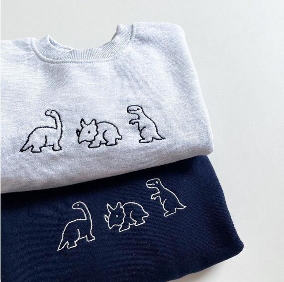 2023★春秋新作★韓国風子供服★スウェット★刺繍★恐竜★2色73-100CM