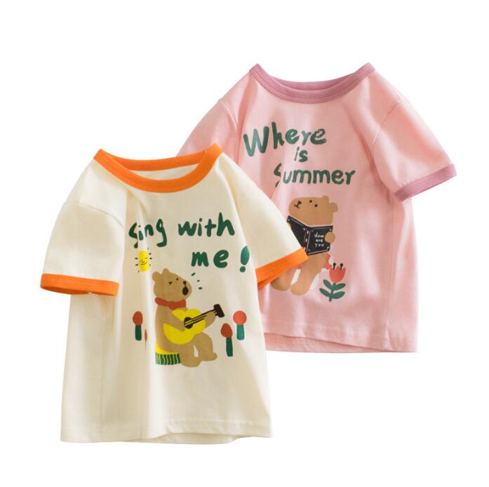 子供服★トップス★Tシャツ★韓国風子供服★キッズ女の子★半袖★2色★90-140CM