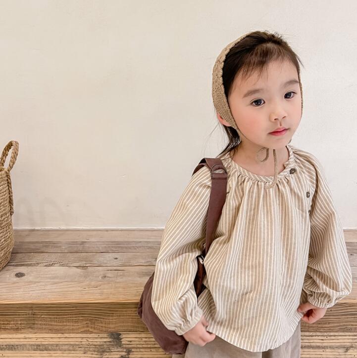 子供服★トップス★長袖シャツ★韓国風子供服★キッズ女の子★カジュアル★2色★80-130CM