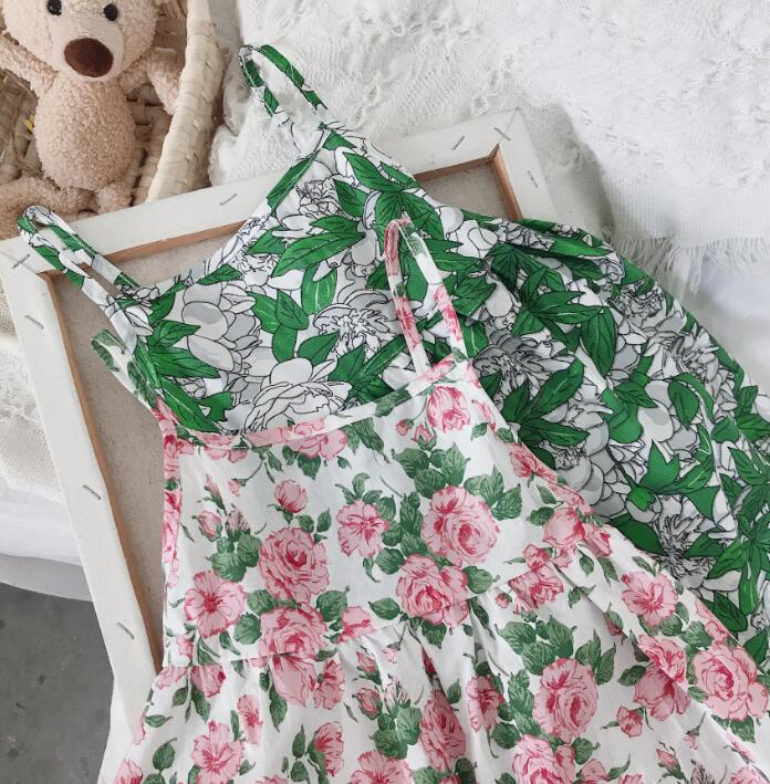 子供服★吊りワンピース★キッズ女の子★韓国風子供服★花柄★2色★90-130CM