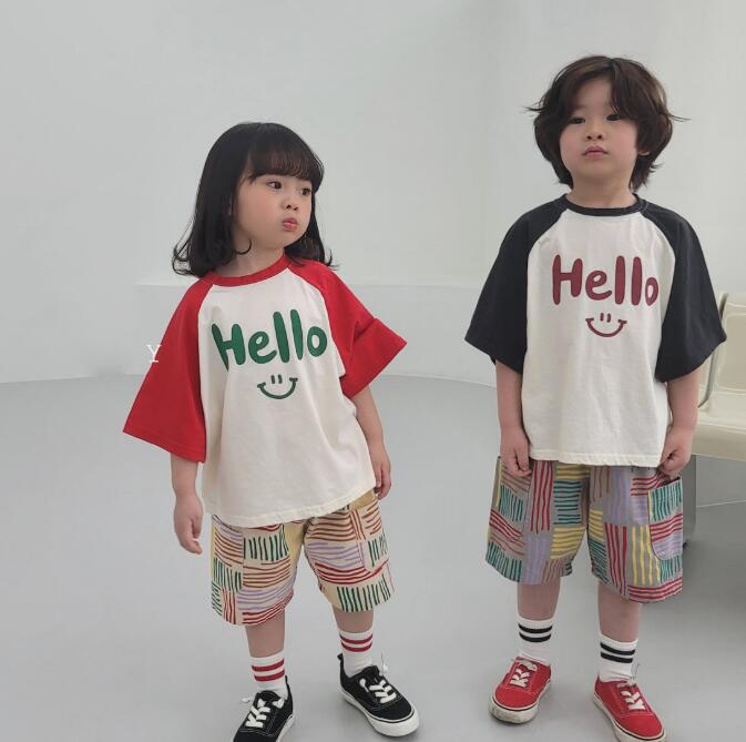 子供服★トップス★Tシャツ★半袖★韓国風子供服★キッズ★男女兼用★笑顔★2色★80-130CM