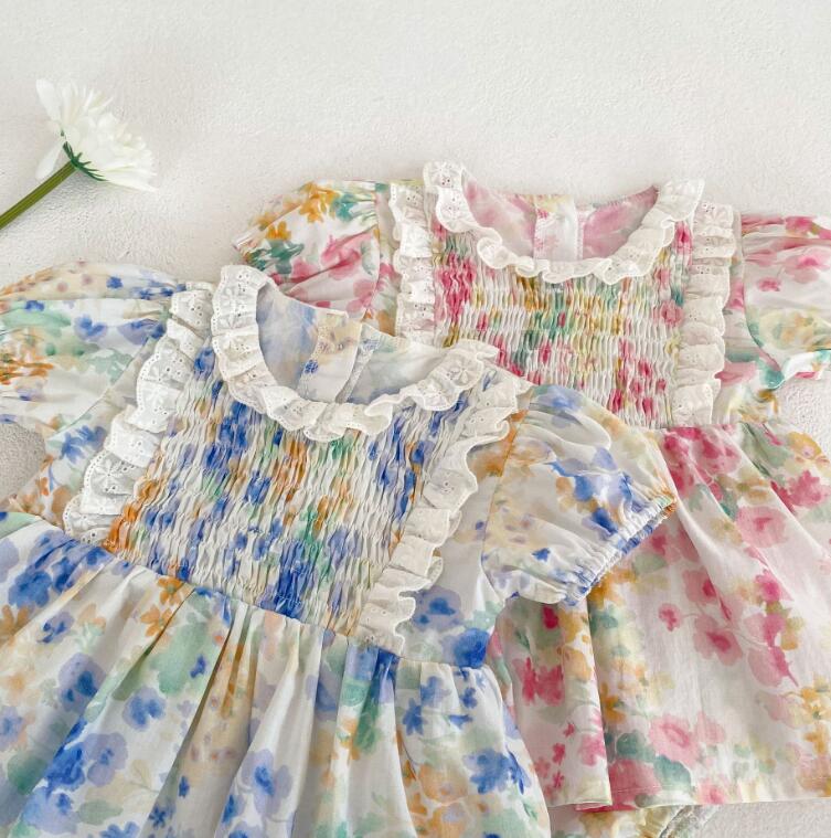 子供服★ロンパース★連体服★韓国風子供服★ベビー★花柄★可愛い★2色★66-90CM