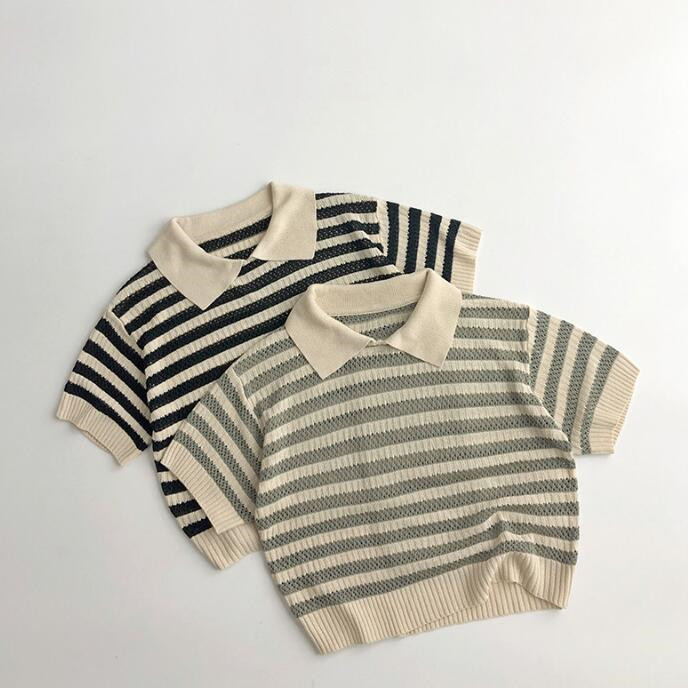子供服★トップス★Tシャツ★韓国風子供服★キッズ★男女兼用★ストライプ★2色★80-130CM