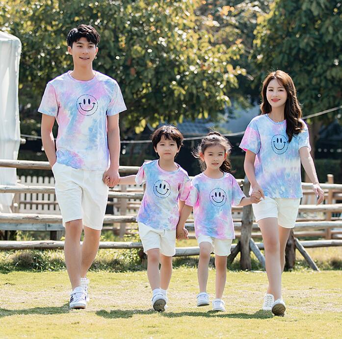 子供服★トップス★Tシャツ★韓国風子供服★キッズ★男女兼用★親子服★笑顔★S-2XL/90-150CM