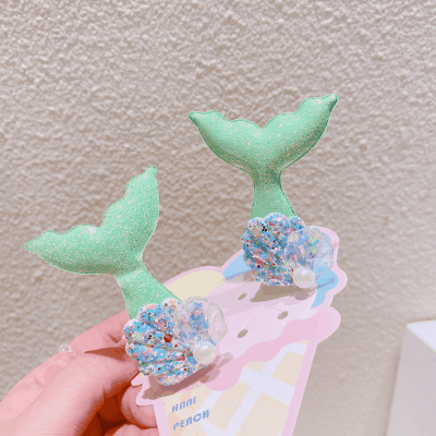 ハワイ 春夏 キッズ用 ガールズ ヘアピン ヘアアクセサリー 海洋 貝殻パール 人魚姫 マーメイド キラキラ