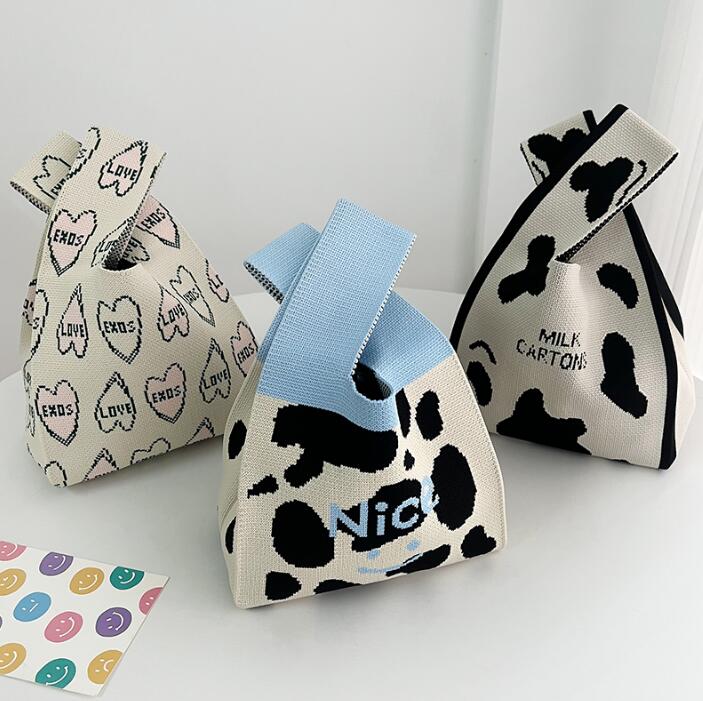 バッグ★レディース★トートバッグ★ハンドバッグ★ニットバッグ★大容量★3色