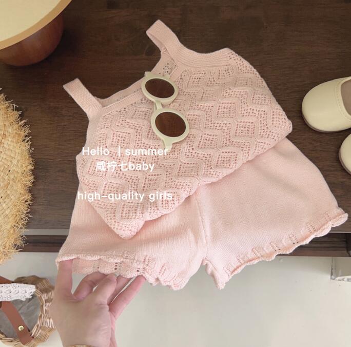 子供服★トップス+パンツ★セットアップ★韓国風子供服★キッズ女の子★無地★2色★80-130CM