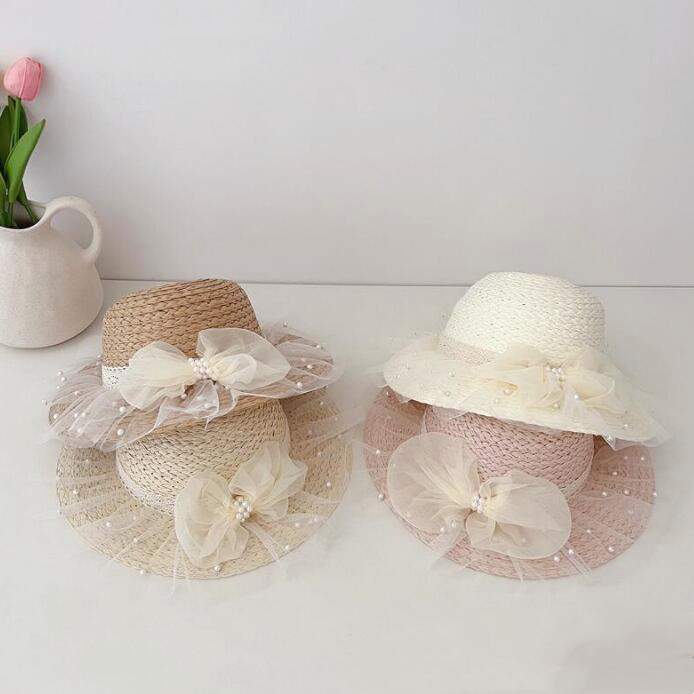 子供用★帽子★麦わら帽子★キッズ女の子★日焼け防止★カジュアル★蝶結び★4色