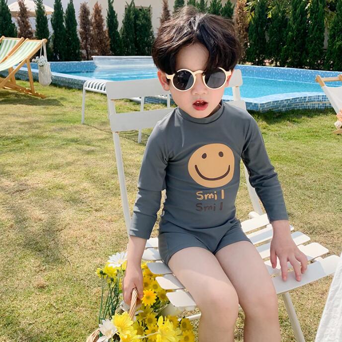 子供服★水着★速乾★連体服★韓国風子供服★キッズ男の子★笑顔★2色★90-140CM