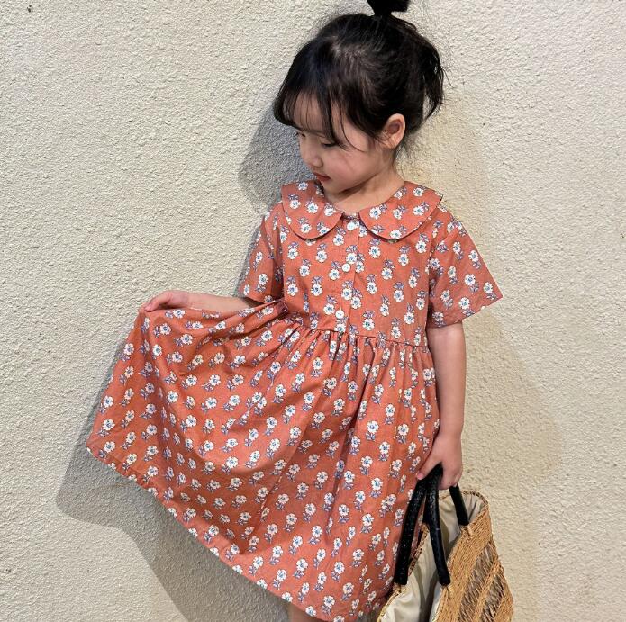 子供服★ワンピース★半袖★花柄★韓国風子供服★キッズ女の子★80-150CM