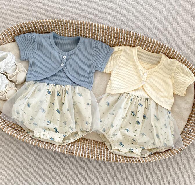 2023夏新品★ベビー服★ロンパース+カーディガン★66-90cm★2色