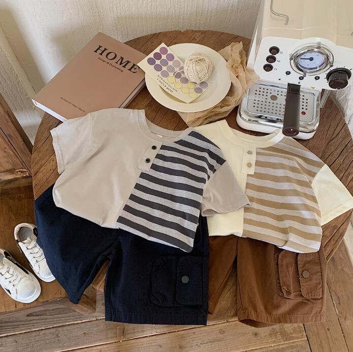 子供服★トップス+パンツ★セットアップ★韓国風子供服★キッズ男の子★2色★90-130CM