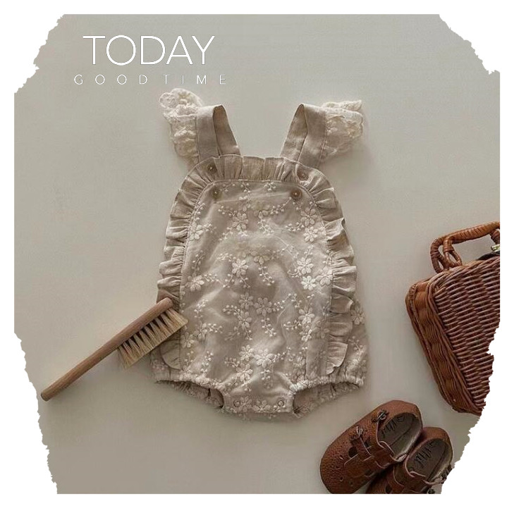 子供服★ロンパース★連体服★可愛い★韓国風子供服★ベビー★袖なし★レース★2色★66-90CM