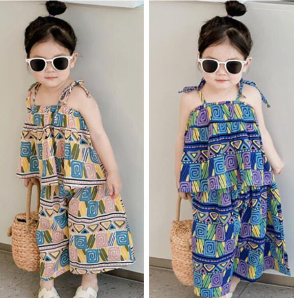 子供服★トップス+ズボン★セットアップ★韓国風子供服★キッズ女の子★袖なし★2色★90-140CM