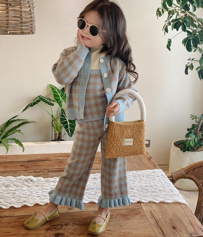 2023秋新品★子供服　カーディガン+トップス+ズボン　セット★90-140cm★