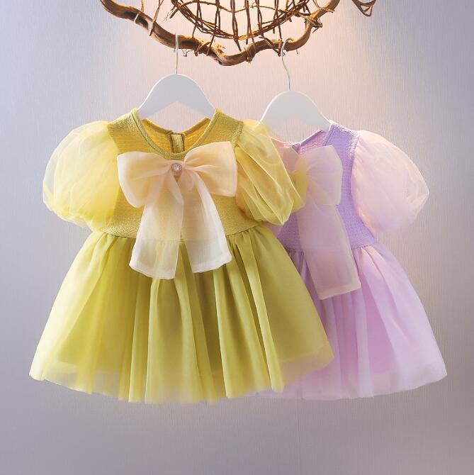 子供服★ワンピース★蝶結び★ドレス★キッズ女の子★韓国子供服★2色★80-110CM