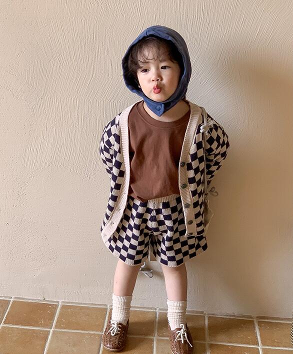 2023秋新作★子供服　ニットカーディガン+ズボン　セット★80-130cm★