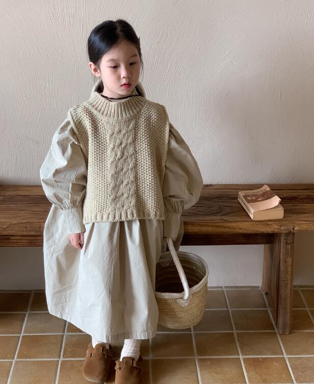 2023秋新品m★子供服　ワンピース&ニットティペット分けて販売★90-150cm★