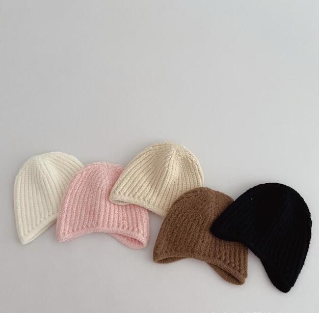 子供用★帽子★キッズ★ベビー★韓国風★ニット帽子★男女兼用★毛糸★無地★5色