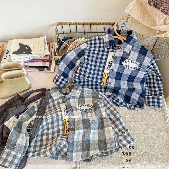 子供服★トップス★ワイシャツ★韓国風子供服★キッズ★男女兼用★長袖★2色★80-130CM