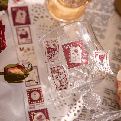 インテリア 秋新作 シール ステッカー マスキングテープ 花フラワー バタフライ 切手 天体 2.25cm*3m