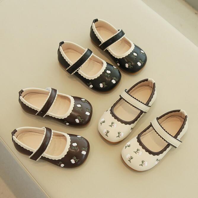 靴★子供靴★キッズ靴★シューズ★キッズ女の子★カジュアル★刺繍★3色「21-30#」