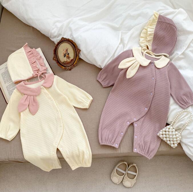 子供服★ロンパース+帽子★連体服★長袖★韓国風子供服★ベビー★可愛い★2色★66-90CM