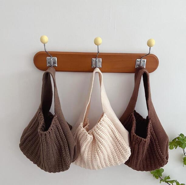 バッグ★子供用★トートバッグ★ハンドバッグ★ニット★ショルダーバッグ★男女兼用★4色