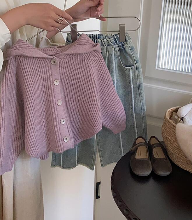 2023秋新品★子供服　カーディガン&デニムズボン分けて販売★90-140cm★