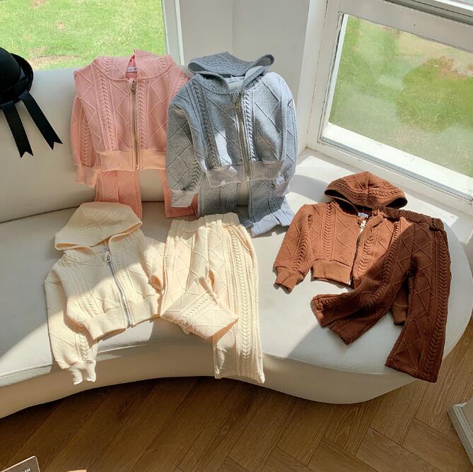 「2023秋冬」★子供服★トップス+ズボン★セットアップ★キッズ女の子★ニット★4色★90-150CM