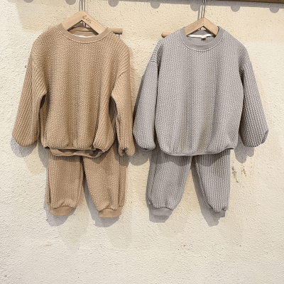 ナチュラル系 キッズ ユニセックス 秋冬新作 スウェット+パンツ フーディ ジョガーパンツ 80-150