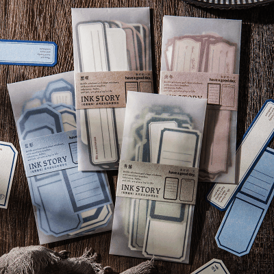 インテリア ペーパー 素材紙 パッキング アンティーク 幾何学ラベル 40枚入