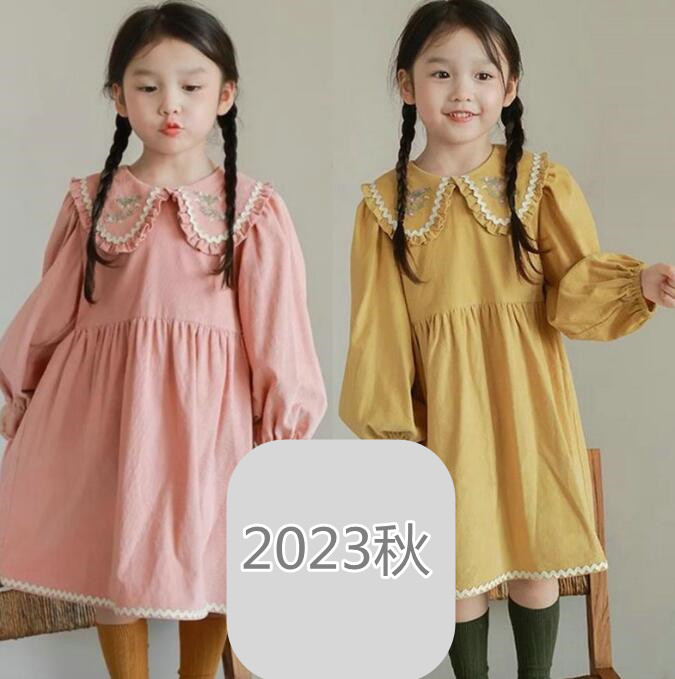「2023秋」子供服★ワンピース★長袖★韓国風子供服★キッズ女の子★2色★7-15#