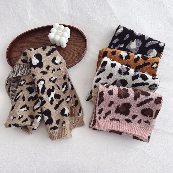 「2023秋冬」★子供用★マフラー★防寒★襟巻き★スカーフ★男女兼用★暖かい★レオパード★5色