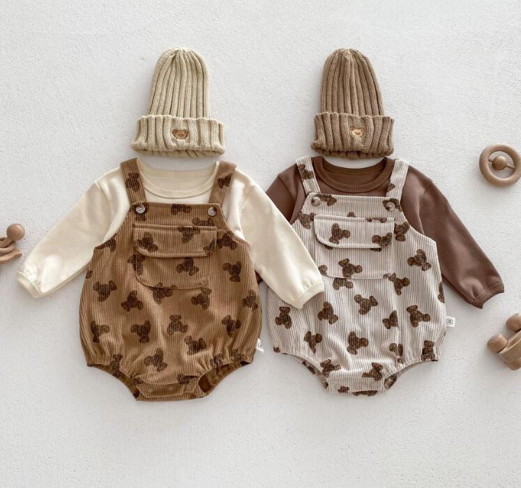 2023秋冬新品★ベビー服★サロペット+トップス　セット★66-90cm★2色